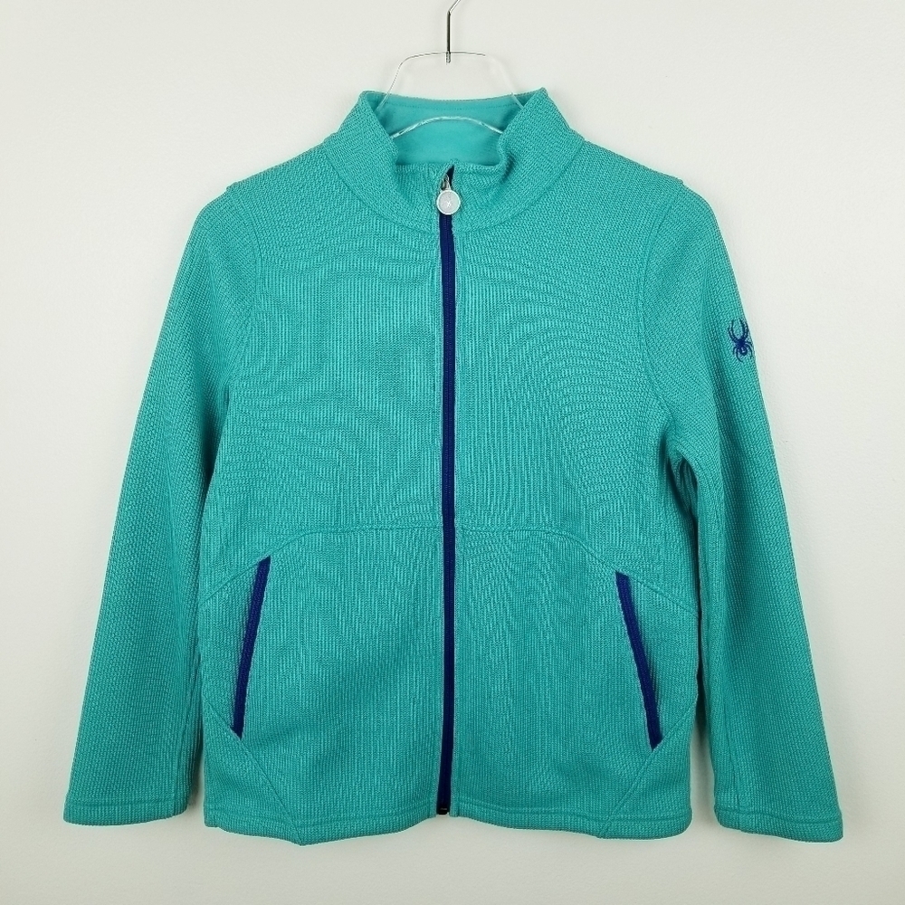 Spyder Teal Fleece-Lined Textured Zip Up Jacket Sweatshirt Girl's XL